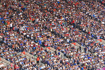 Large crowd of spectators in the Olympic Stadium for 2012 Olympic Games, London, England, United Kingdom, Europe