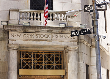 The New York Stock Exchange, Wall Street, Manhattan, New York City, New York, United States of America, North America