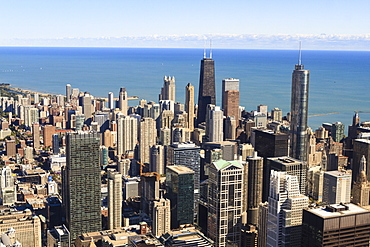 Chicago city skyline and Lake Michigan, Chicago, Illinois, United States of America, North America