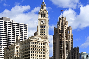 The Wrigley Building and Tribune Tower, Chicago, Illinois, United States of America, North America