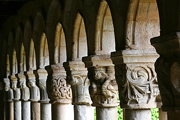 Santillana del Mar Collegiate Church cloister, Santillana del Mar, Cantabria, Spain, Europe