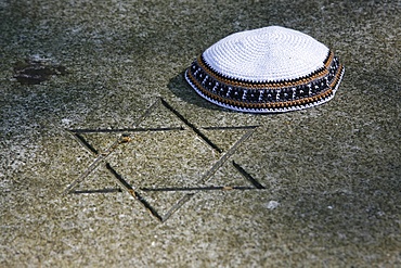 Star of David and kippa, Paris, France, Europe