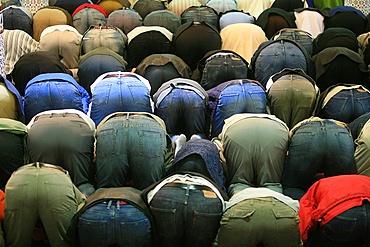 Friday prayers in Bordeaux mosque, Bordeaux, Gironde, France, Europe