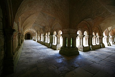 Cistercian Abbey cloister, Fontenay, Marmagne, Doubs, Burgundy, France, Europe