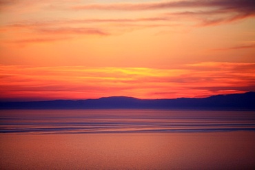 Sunset on the Aegean Sea, Mount Athos, Greece, Europe