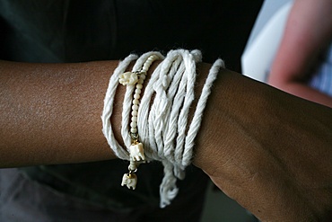 Buddhist wrist strings, Luang Prabang, Laos, Indochina, Southeast Asia, Asia