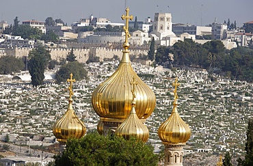 Mary Magdalene Russian Orthodox church on Mount of Olives, Jerusalem, Israel, Middle East