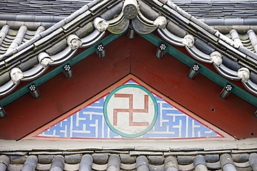 Buddhist symbol of a swatiska, Seoul, South Korea, Asia