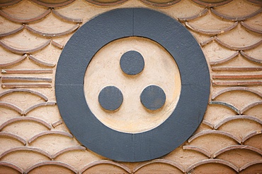 Buddhist symbol of one circle and the three jewels of Buddhism, the Buddha, the Dharma and the Sangha, Seoul, South Korea, Asia