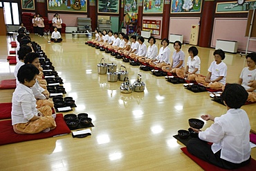 Buddhist meal with traditional bowls, Seoul, South Korea, Asia