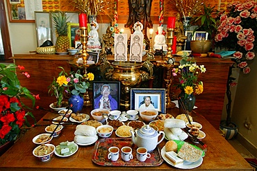 Elders' altar, Tu An pagoda, Bonneville, Haute Savoie, France, Europe