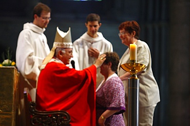 Adult confirmation in Reims cathedral, Reims, Marne, France, Europe