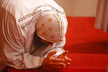 Orthodox Coptic prostration, Chatenay-Malabry, Hauts de Seine, France, Europe