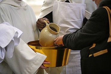 Mass in Saint Gervais Catholic church run by a monastic community, Paris, France, Europe