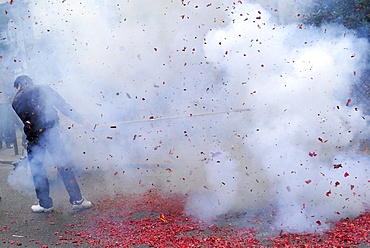 Fire crackers, Chinese New Year, Paris, France, Europe