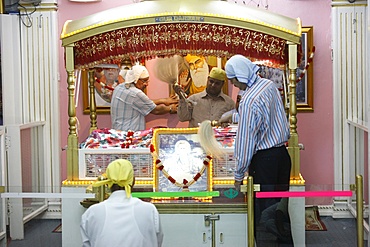 Sikh temple ritual, Dubai, United Arab Emirates, Middle East