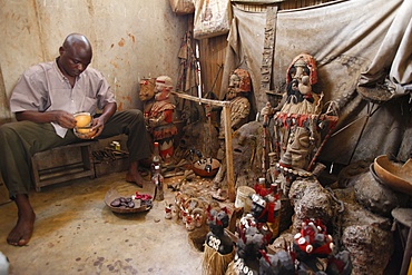 Voodoo ritual, Akodessewa fetish market, Lome, Togo, West Africa, Africa