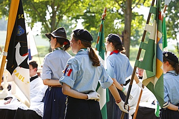 Girl scouts, Villepreux, Yvelines, France, Europe