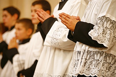 Traditionalist Mass in Notre-Dame du Carmel chapel, Fontainebleau, Seine-et-Marne, France, Europe