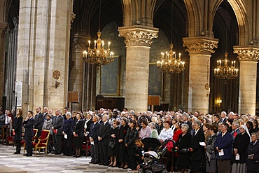 Requiem Mass with President Sarkozy and his wife, Notre Dame Cathedral, Paris, France, Europe