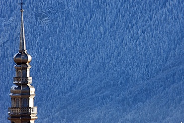 Combloux church spire, Combloux, Haute Savoie, France, Europe