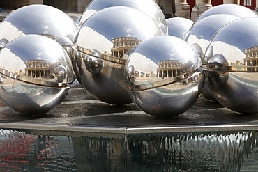 Sculpture fountain by Pol Bury at the Royal Palace, Paris, France, Europe