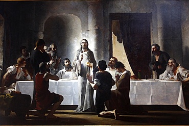 The Last Supper by Henri Lerolle, a 19th century oil painting, Saint-Francois-Xavier church, Paris, France, Europe