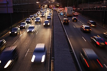 Traffic on the Circular Road around Paris, France, Europe