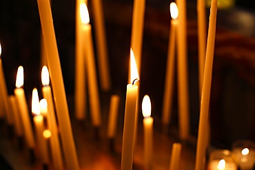 Church candles, Paris, France, Europe