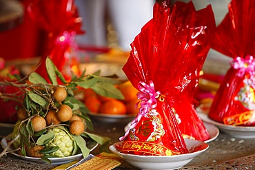 Chinese New Year offerings, Ho Chi Minh City, Vietnam, Indochina, Southeast Asia, Asia