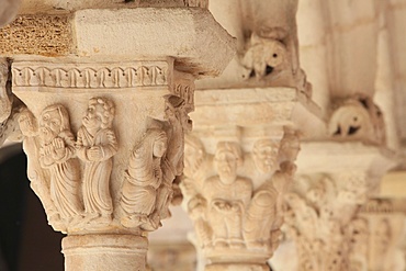 Capitals in the Cloister of Saint Sauveur cathedral, Aix en Provence, Bouches du Rhone, France, Europe