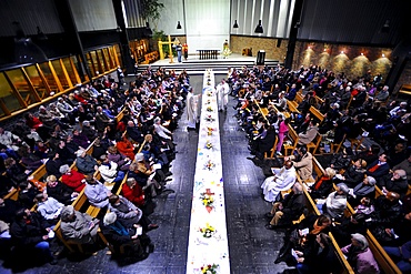 Maundy Thursday table in church, Paris, France, Europe