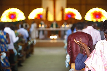 Catholic Mass in Lome, Togo, West Africa, Africa