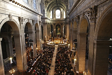 Catholic mass, St. Sulpice church, Paris, France, Europe