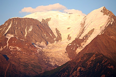 Mont Blanc mountain range and Bionnassay glacier, St. Gervais, Haute-Savoie, French Alps, France, Europe