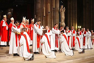 Priest ordinations at Notre Dame cathedral, Paris, France, Europe