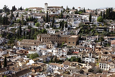 Albaicin seen from Alhambra, Granada, Andalucia, Spain, Europe