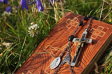 Bible and rosary, St. Gervais, Haute-Savoie, France, Europe