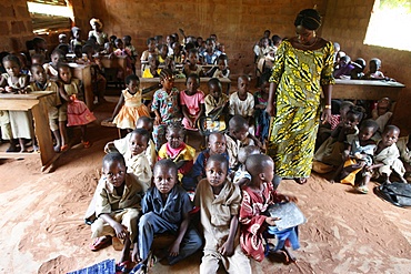 Primary school in Africa, Hevie, Benin, West Africa, Africa