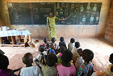 Primary school in Africa, Hevie, Benin, West Africa, Africa