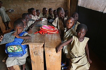 Primary school in Africa, Hevie, Benin, West Africa, Africa