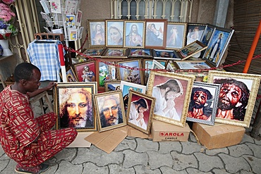 Religious shop, Cotonou, Benin, West Africa, Africa