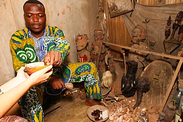 Voodoo ceremony at Akodessewa fetish market, Lome, Togo, West Africa, Africa