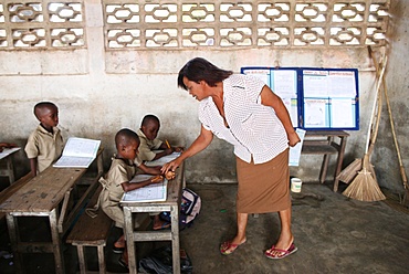 Primary school in Africa, Lome, Togo, West Africa, Africa