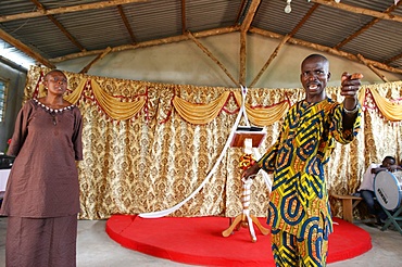 Evangelical preacher in church, Lome, Togo, West Africa, Africa