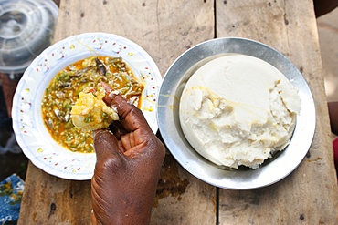 African meal, Lome, Togo, West Africa, Africa