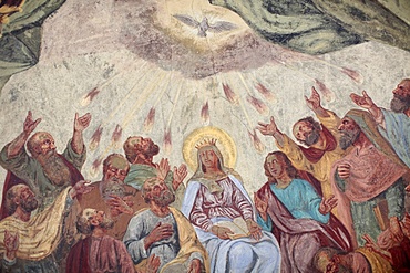 Holy Spirit fresco in Loreto church, Prague, Czech Republic, Europe