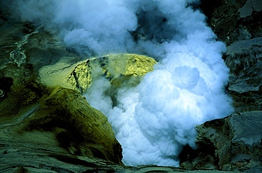 Bromo volcano crater on Java, Indonesia, Southeast Asia, Asia