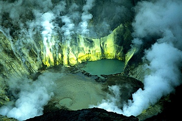 Bromo volcano crater on Java, Indonesia, Southeast Asia, Asia