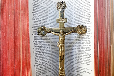 Crucifix and Bible, Haute Savoie, France, Europe